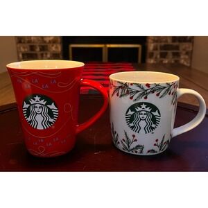 Set of 2 2020 Collectible Starbucks Christmas Holiday Mugs Set 10oz